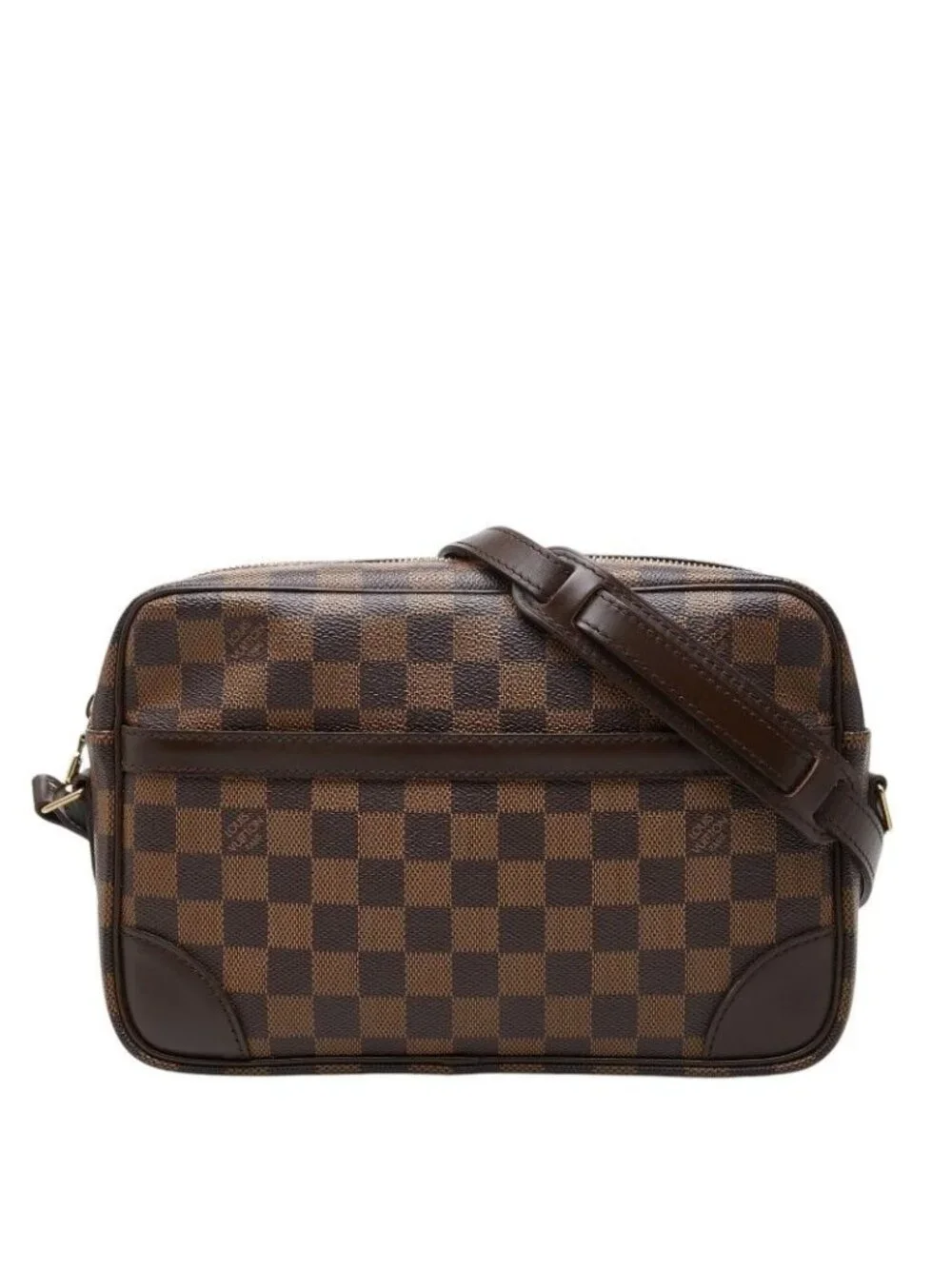 Louis Vuitton Damier Trocadero 27 Crossbody Shoulder Bag Brown Leather
